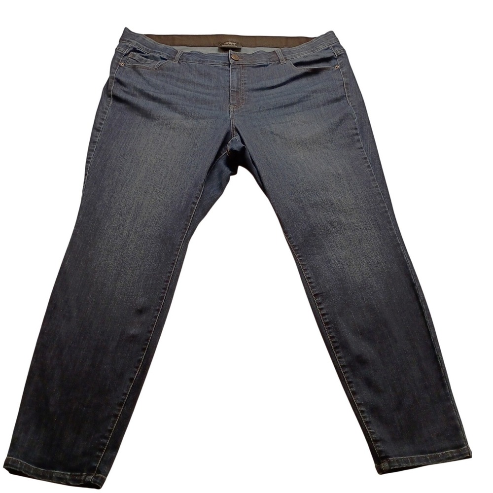Venezia Lane Bryant Women's Plus Size 22 Dark Wash Skinny Jeans Elastic Waist